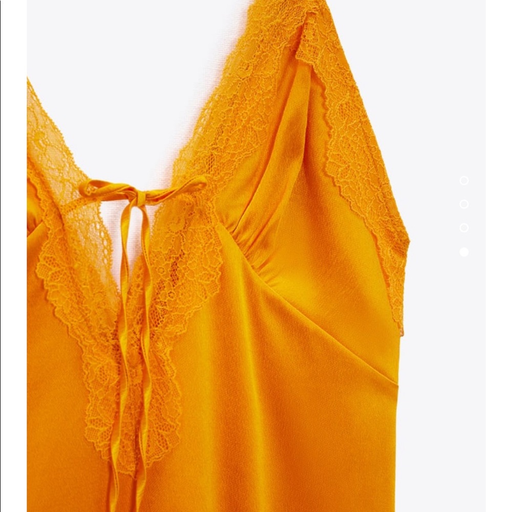 NWT | ZARA Orange 🍊 Silk Dress 💫